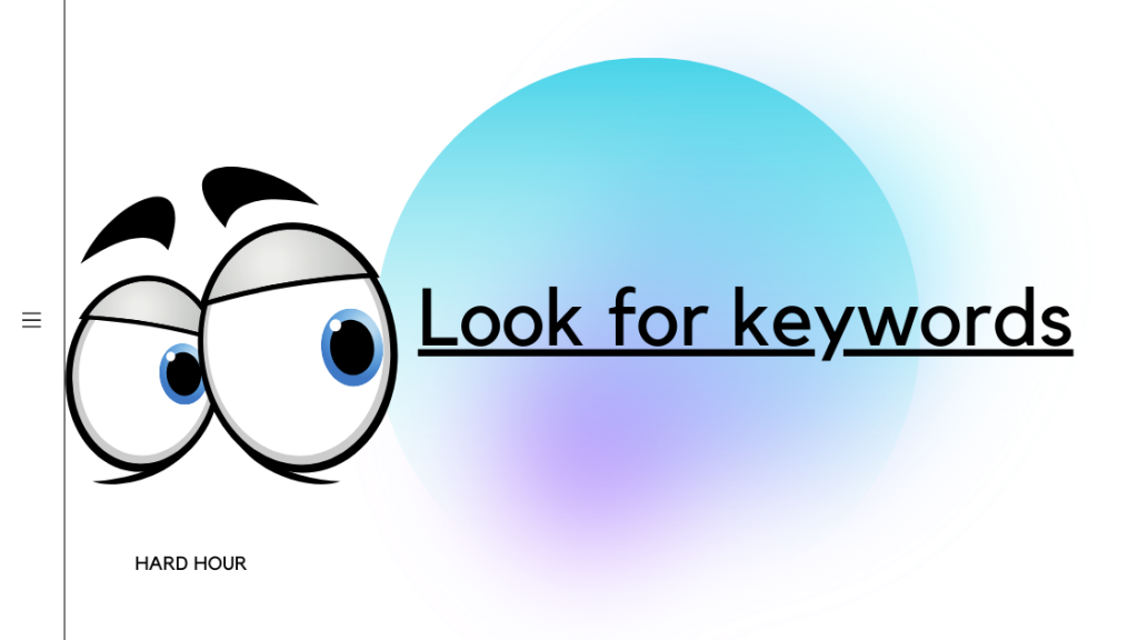 Look for keywords